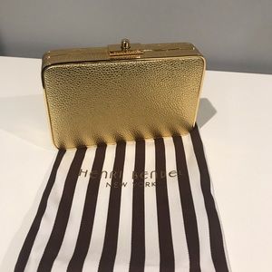 Henri Bendel Party Box Purse Gold